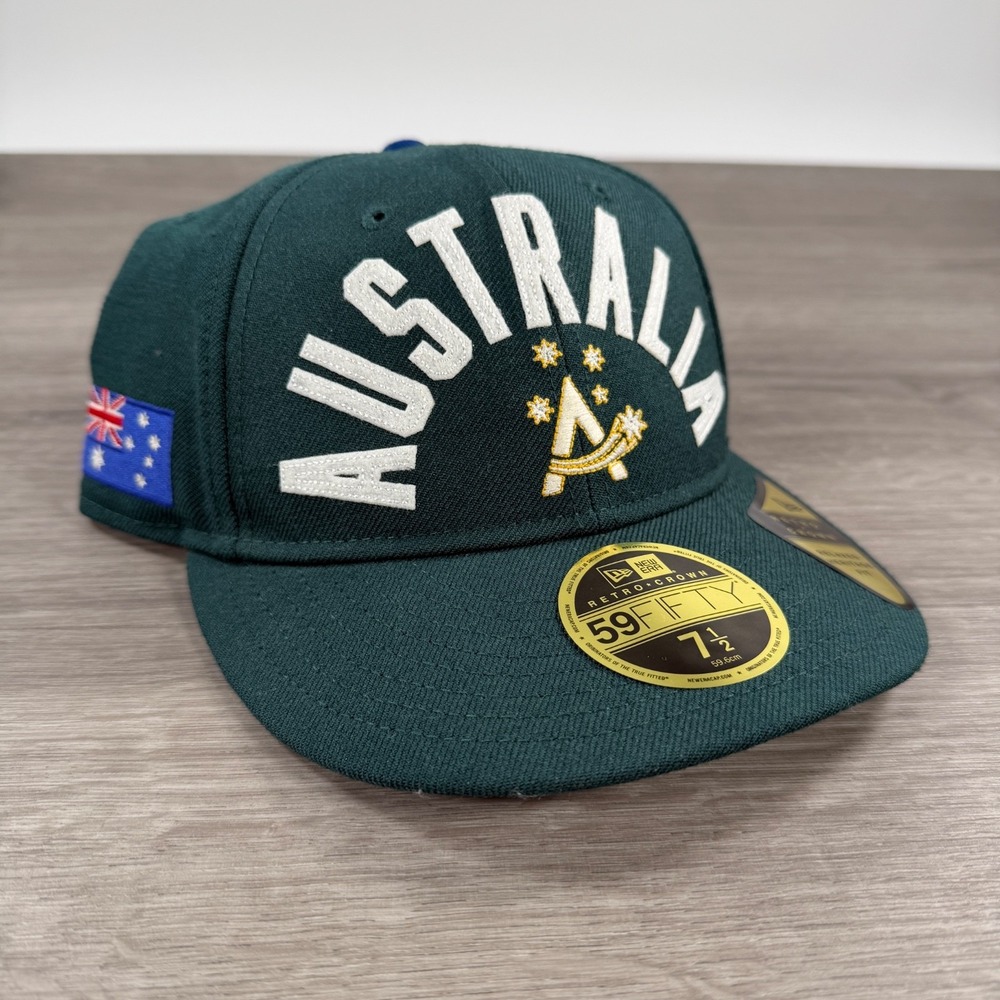 Australia WBC Fitted Hat New Era 59FIFTY Retro Crown Heritage Fit Size 7 1/2
